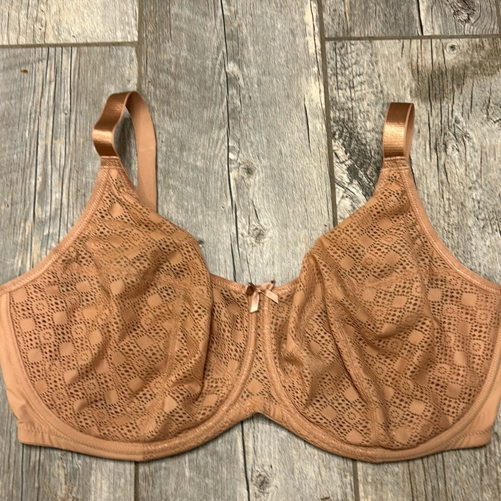 Glamorise women’s lace bra size 44H tan beige